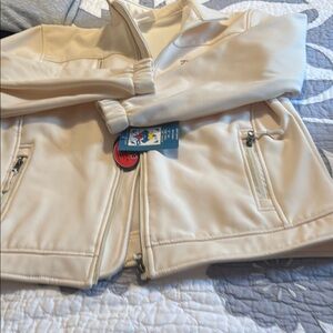 GOGO Women's Cream Varsity Jacket